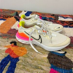 Nike White and Neon Sneakers